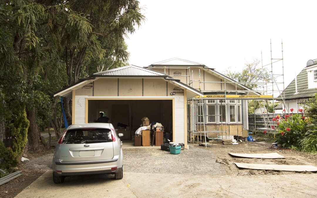 Home renovation project in progress, with visible building work and materials, ready for transformation.